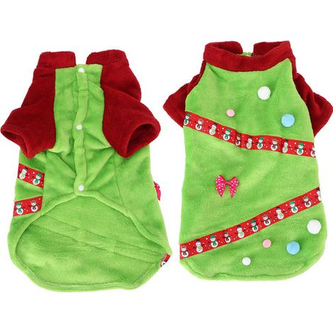Vêtements d'hiver chauds pour animaux de compagnie (chiens et chats) en flanelle colorée, style bonhomme de neige, 60 cm (1/5)