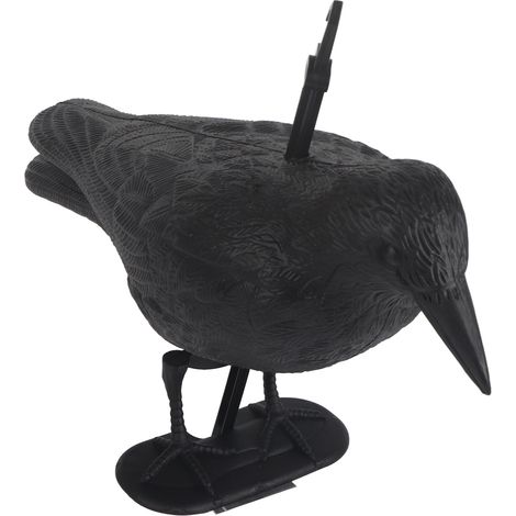 Épouvantail à oiseaux, faux corbeau en plastique noir, répulsif à oiseaux pour jardin ou cour extérieure (1/5)