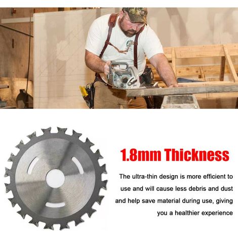 Lame de scie multifonctionnelle pour bois, diamètre 110 mm, ouverture 20 mm, 40 dents, en acier allié, pour planches de bois d'une épaisseur de 1,8 mm. (1/5)