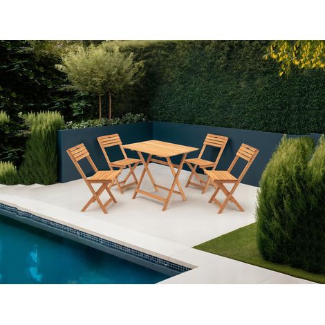 Conjunto Mesa y Sillas Fanano, 4 Plazas, Marrón (1/5)