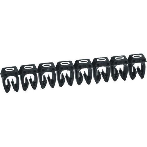 038210 Legrand - Boite De 1200 Repères Cab 3 Pour Fils 0,5mm² à 1,5mm² - Marquage Chiffre 0 Noir (1/2)