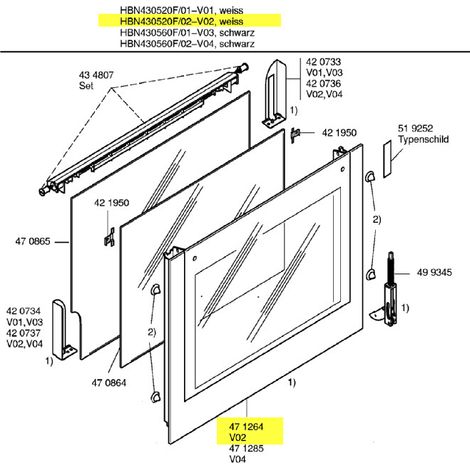 VITRE DE FACADE NOIRE POUR FOUR BOSCH - 00471832