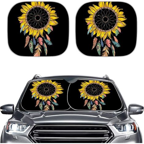 Pare-soleil effrayant pliable pour pare-brise de voiture, housse (1/5)
