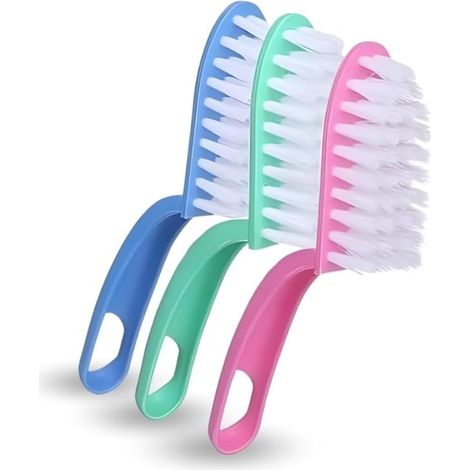 Set di 3 Spazzole Lavapavimenti con Manico ergonomico - Perfette per la Pulizia, i Piatti, le Superfici e i Lavori Domestici - 3 Pezzi (1/5)