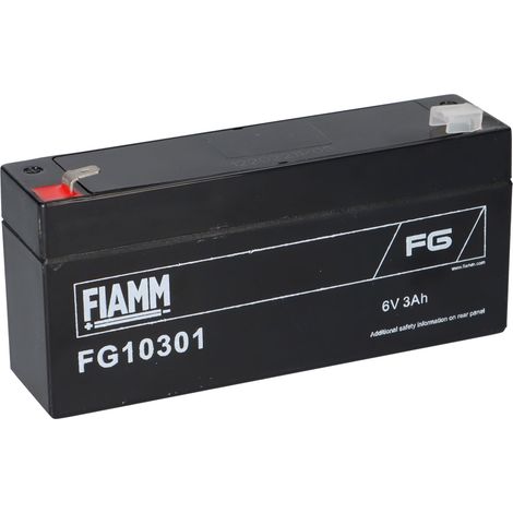 FIAMM FG10301 Standard AGM Bleiakku 6V 3Ah T1 / Faston 4,8 mm (1/5)