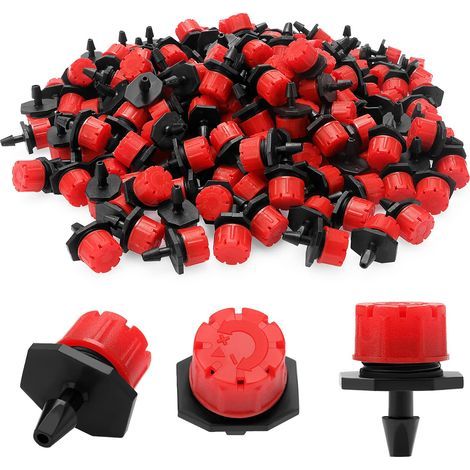 200 Stück verstellbare Bewässerungstropfer, VooGenzek Mikro-Kunststoff-Tropfbewässerungstropfer für die Bewässerung, Sprinklerköpfe für Blumenbeete, Gärten und Rasenflächen (1/5)