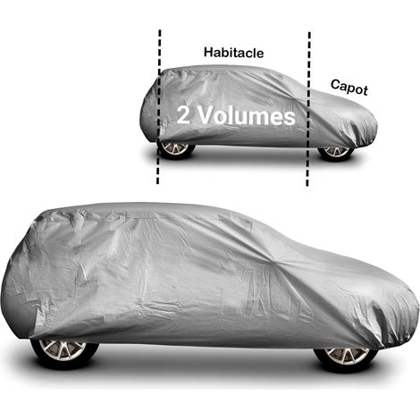 Housse de protection voiture WERKA PRO - Imperméable et résistante aux intempéries Taille L : 457x165x119 cm
