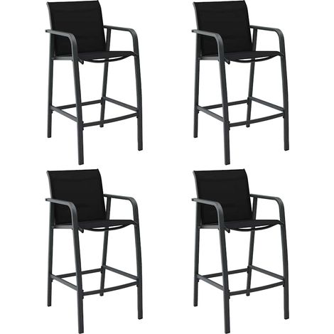 Garden Bar Chairs 4 pcs Black Textilene vidaXL (1/5)