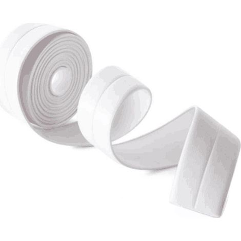 Bande d'étanchéité en PVC blanc auto-adhésive étanche pour salle de bain, douche, lavabo, toilettes, cuisine, fissure (1/5)