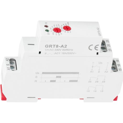 Relais Minuterie GRT8-A2 pour Rail Din, Temporisation Automatique 230V AC Industriel (1/5)