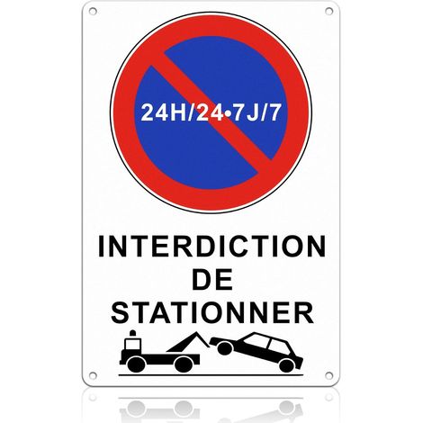 Panneau Stationnement Interdit 30x20cm - Métal Réfléchissant (1/5)
