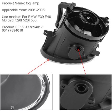 Paar Nebelscheinwerfer vorne links/rechts für BMW 3er E39 E46 M3 Stoßstangen 2001-2006 (1/5)