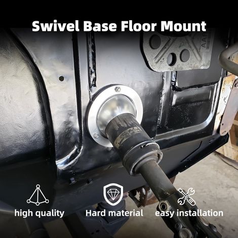 Accessoires de modification automobile : support de plancher pivotant à rotule de 2 pouces pour colonne de direction, base pivotante, installation au sol (1/4)