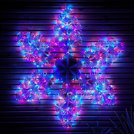 1.2m Twinkling Starburst Snowflake Christmas decoration with 960 Rainbow LEDs (1/5)