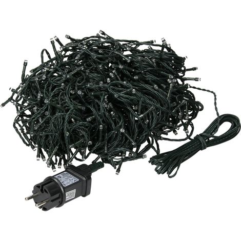 ECD Germany Guirlande Chaîne Lumineuse, 480 Ampoules, PVC Vert Foncé, LED Blanc Chaud, IP44, Longueur 36 m, Rideau Lumineaux, Intérieur et Extérieur, Décoration de Noël Fête Éclairage Maison Jardin (1/5)
