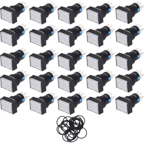 Lot de 25 micro-interrupteurs à bouton-poussoir autobloquants avec voyant lumineux pour appareils industriels 220 V 5 A (1/5)