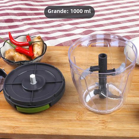 Hachoir manuel (1000 ml) avec cuillère, robot de cuisine (1/4)