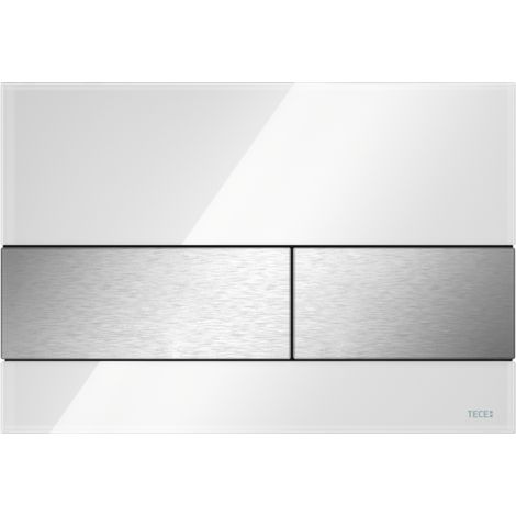 TECE TECEsquaresquare plaque de commande 9240801 verre blanc , boutons acier inoxydable brossé (1/4)