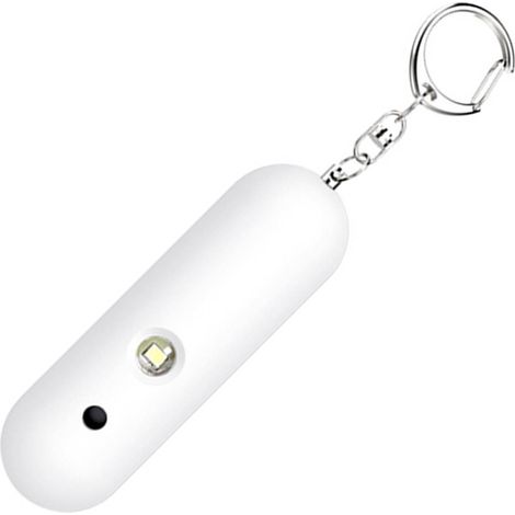 Porte-clés Alarme de sécurité personnelle à double avertisseur sonore puissant, étanche, portable, avec lumière stroboscopique LED blanche, pour femmes et enfants (1/5)