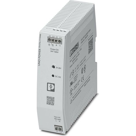 Alimentation, série UNO POWER, 24V c.c.out 5A, 100 240V c.a.in, 120W ( Prix pour 1 )