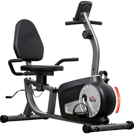 Vélod'appartement gris noir argent 8 niveaux de résistance cadre acier 122-137x62x103cm cardio fitness