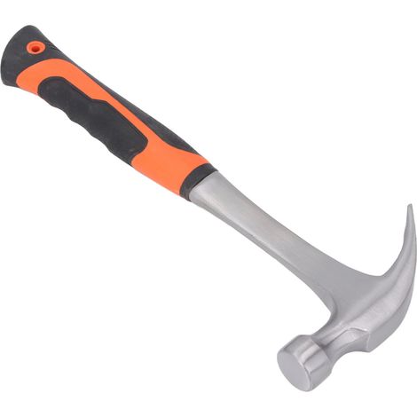Marteau à ongles polyvalent décline-clous acier haute tencaractéristiques TPR pour électricien menuisier bricolage chantier 350g (1/5)