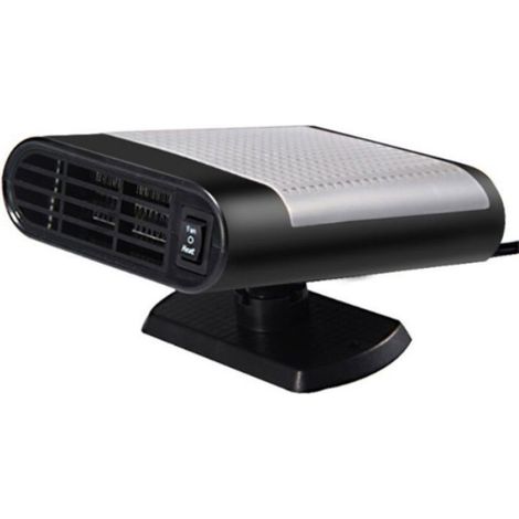 Chauffage solaire portable 12 V 150 W, noir et gris, avec ventilateur, désembueur de pare-brise, dégivreur et purification d'air. (1/3)
