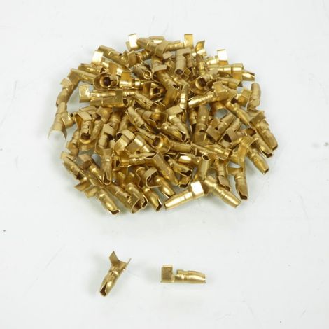 100 cosse ronde fiche électrique cylindrique mâle NON isolée (1/3)