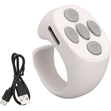 Bague intelligente contrôleur Bluetooth 5.3 télécommande sans fil tourneur de page pour TikTok livre électronique blanc (1/5)