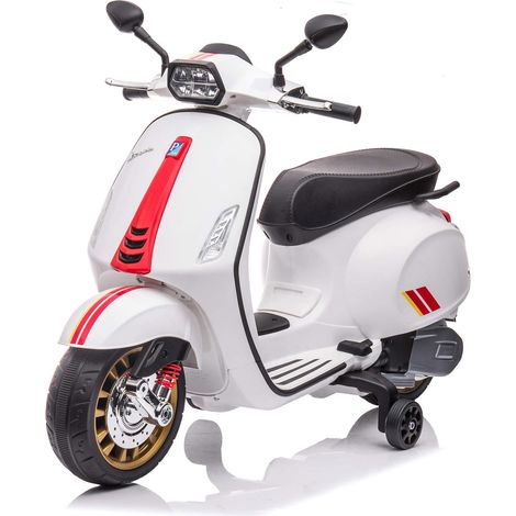 Scooter Elettrico per Bambini Licenza Ufficiale Piaggio Vespa 12V 4,5Ah Bianco