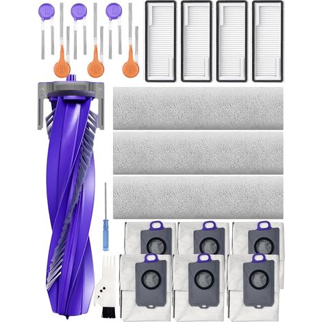 22 accessoires pour Narwal Flow robot aspirateur, 1 brosse principale, 3 lingettes de piste, 4 filtres HEPA, 6 brosses latérales, 6 sacs à poussière,1 brosse de nettoyage et,1 tournevis (1/5)