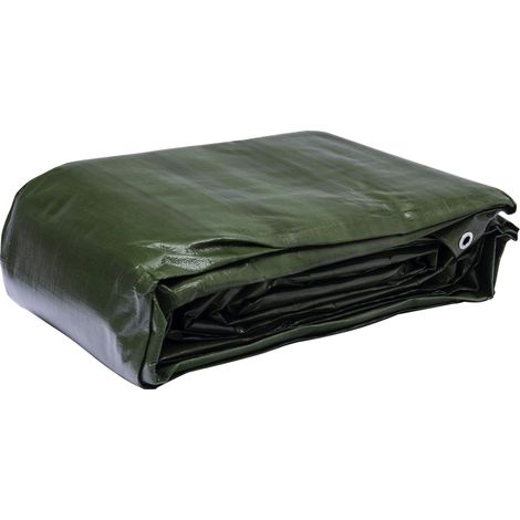 Werka Pro – Bâche de protection 5 x 8 m 240 g/m² – Anti-UV – Œillets tous les 50 cm – Protection bois, véhicule, toiture - PRO 5 X