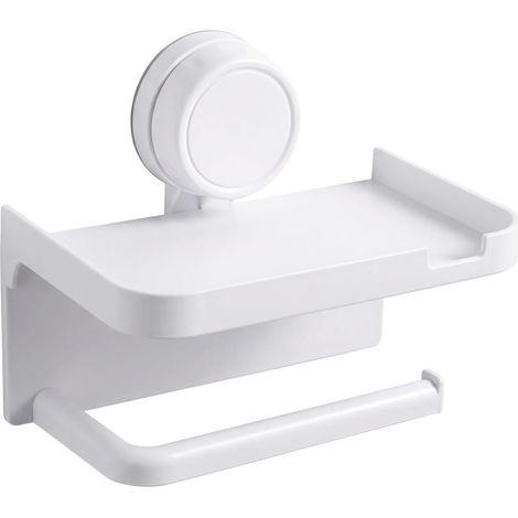 Porte-papier toilette avec ventouse et étagère, organisateur de (1/5)