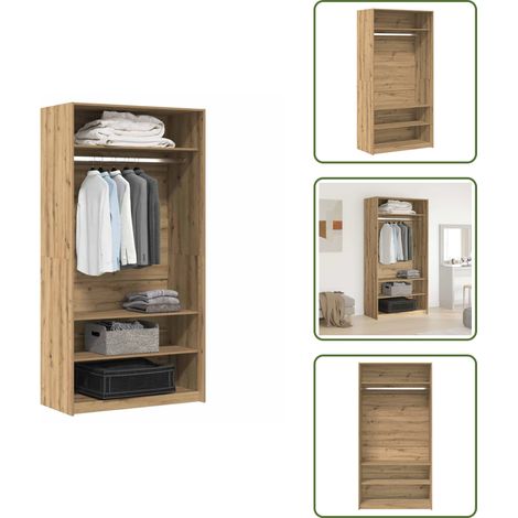 vidaXL Kleiderschrank Artisan-Eiche 100x50x200 cm Holzwerkstoff (1/5)
