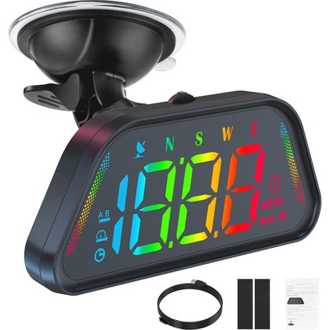 Compteur de vitesse numérique, affichage tête haute universel KM/H MPH avec vitesse, alarme de survitesse pour tous les véhicules (1/5)