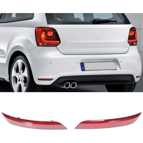 Linker und rechter roter Rücklichtreflektor für Polo 6R 6C ab Baujahr 2014, Rücklichtabdeckung, Stoßstange. Ersetzt 6C0945105B (1/4)