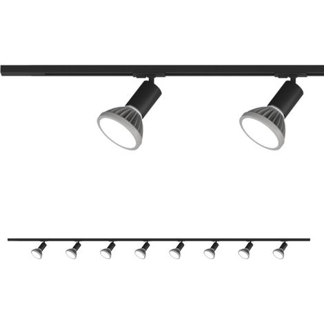 Binario top light mono amoskit 300 nero e27 led lampada soffitto faretti spot orientabili moderno