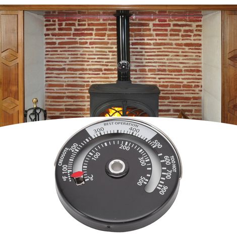 Thermomètre pour Poêle et Barbecue - Cadran Aluminium et Pointer en Cuivre - Mesure Précise (±10℃) et Magnétique (0-500℃ / 100-900℉) (1/5)