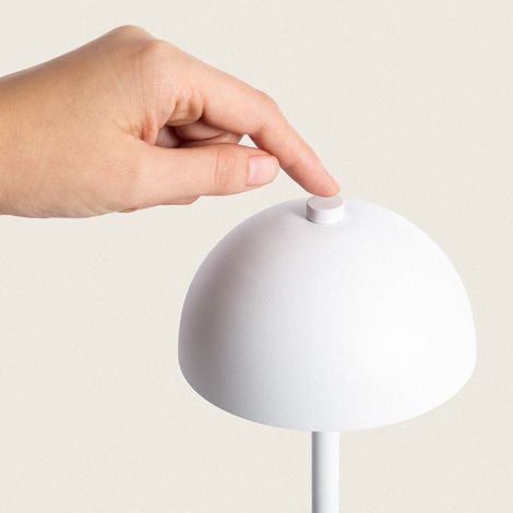 LED Tischlampe Tragbar Metall mit wiederaufladbaren USB Akku Kael Weiß (1/5)