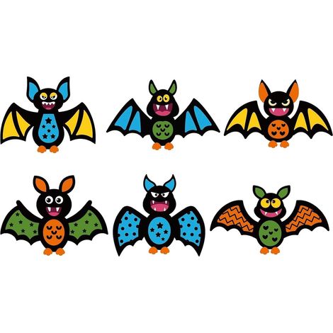 Fledermaus Wanddekoration 6 Stück Filz Deko Party Favors Halloween-Fensterornament für Jungen und Mädchen, Tür, Fenster, Balkon, Zuhause, Urlaub, Feier, Party (1/5)