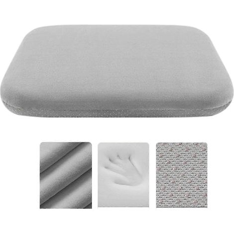 Coussin de chaise en mousse à mémoire de forme souple, antidérapant, pour chaises de bureau et véhicules, soulage la fatigue du bas du dos, bleu ciel (gris clair). (1/5)