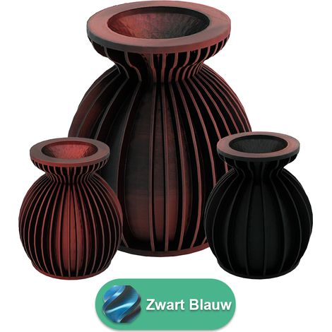 Vase Imprimé en 3D en PLA Durable pour Fleurs Séchées et Artificielles - Aspect Bois - PANGIVO