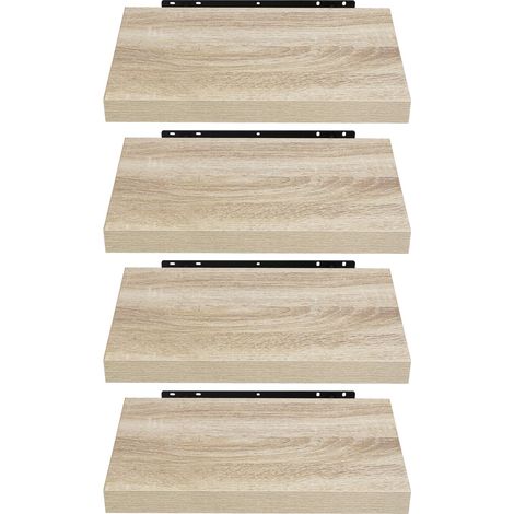 4 pièces Étagère Murale étagères suspendues en Bois,25x22,9x3,8cm Sonoma Chêne (1/5)