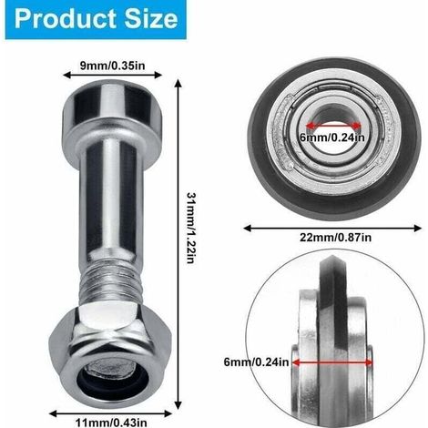 Molette de Coupe pour Carrelage en Carbure de Tungstène, Roulette de Coupe pour Carrelette de 22mm, Roue de Coupe de Carrelage pour Machine de Découpe de Carreaux Manuelle de 2 à 20mm.