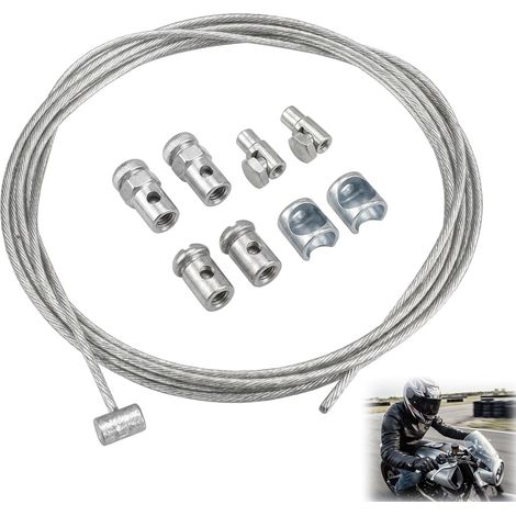 Câble Embrayage Tondeuse Universel 1,2m Ø1,5mm Réparation avec Serre-Câbles Câble Accélérateur Acier Zingué, pour Moto, Tondeuse, Motoculteur (1/5)