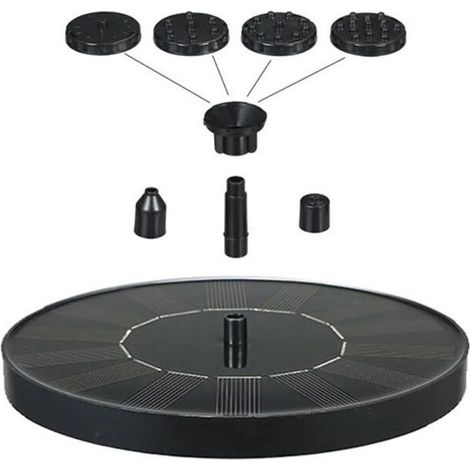 Fontaine solaire pour l'extérieur, 1,4 W, bain d'oiseaux solaire, idéal pour bassin d'ornement, bassin extérieur, jardin (1/4)