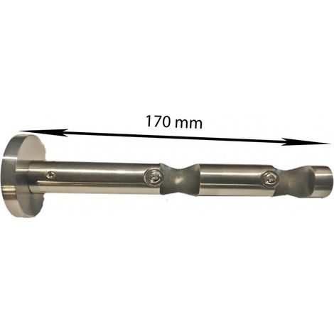 1 Support mural double tringle a rideau Ø20 métal nickel brossé Coloris - Nickel brossé