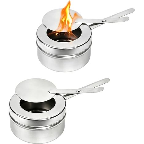 Alcohol Burner for Fondue, Fuel Dough Containers, for Fondue Dish Warmer or Baking Dish, Camping, Coffee, Hot Drinks (1/4)