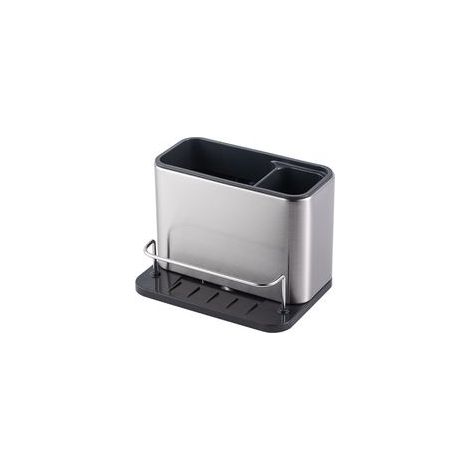 Organisateur d'évier en acier inoxydable, 2 compartiments avec plateau amovible, cuisine (1/5)