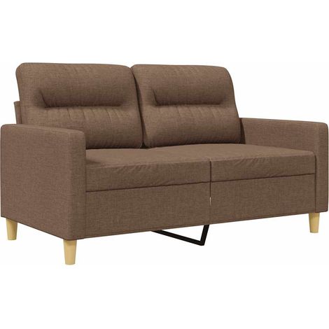 Canapé Sofa à 2 places Marron 120 cm Tissu (1/5)